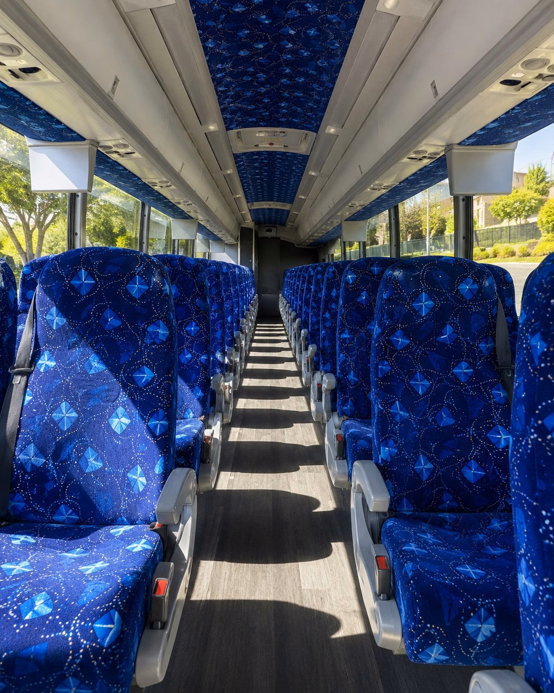 56 passenger charter bus inside