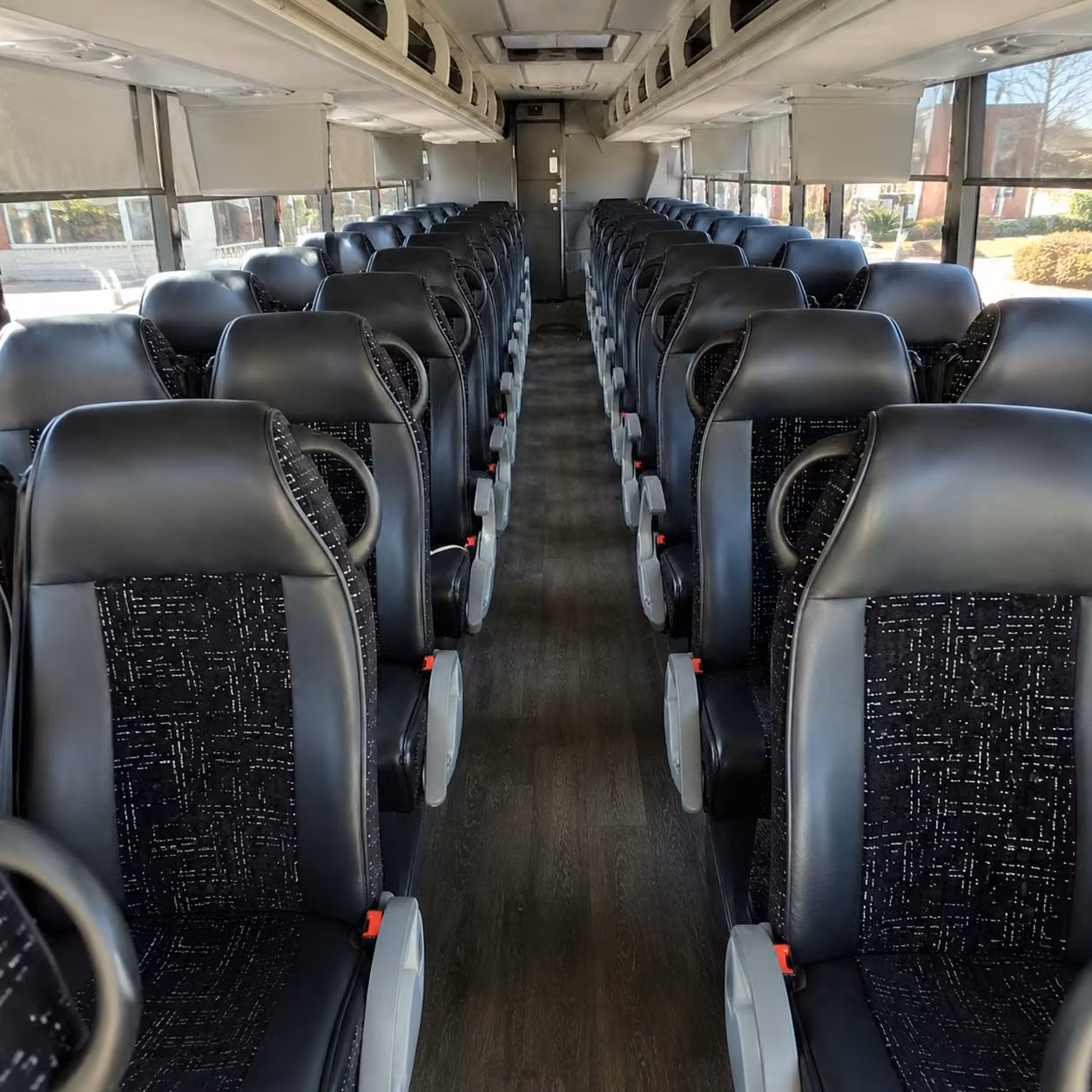 grand prairie charter bus rental interior